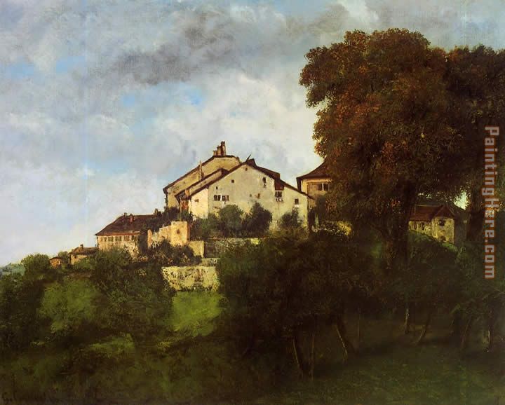 Gustave Courbet Houses on the hill